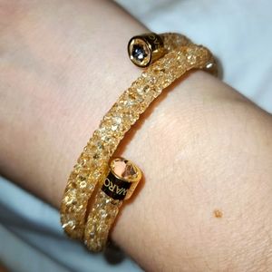 Swarovski Large Bracelet Champaign Color Yellow Gold Color